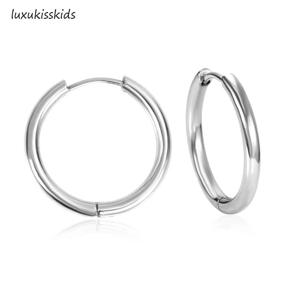 Small Hypoallergenic Hoop Earrings for Sensitive Ears | Stainless Steel Huggie Earring close-up view