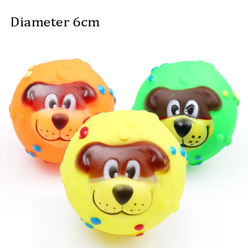 1pcs Diameter 6cm Squeaky Pet Dog Ball Toys for Small Dogs Rubber Chew Puppy Toy Dog S close-up view