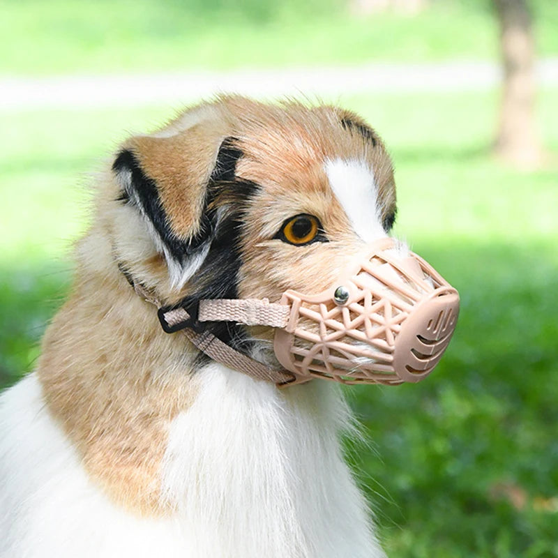 Adjustable Puppy Big Dog Muzzle Safety Breathable Pet Mouth Mask for Small Medium Lar lifestyle view
