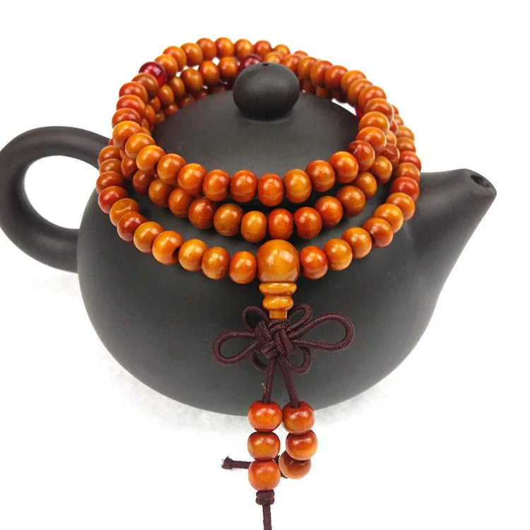 6mm Natural Sandalwood Buddhist Buddha Meditation 108 beads Wood Prayer Bead Mala Bra alternate view