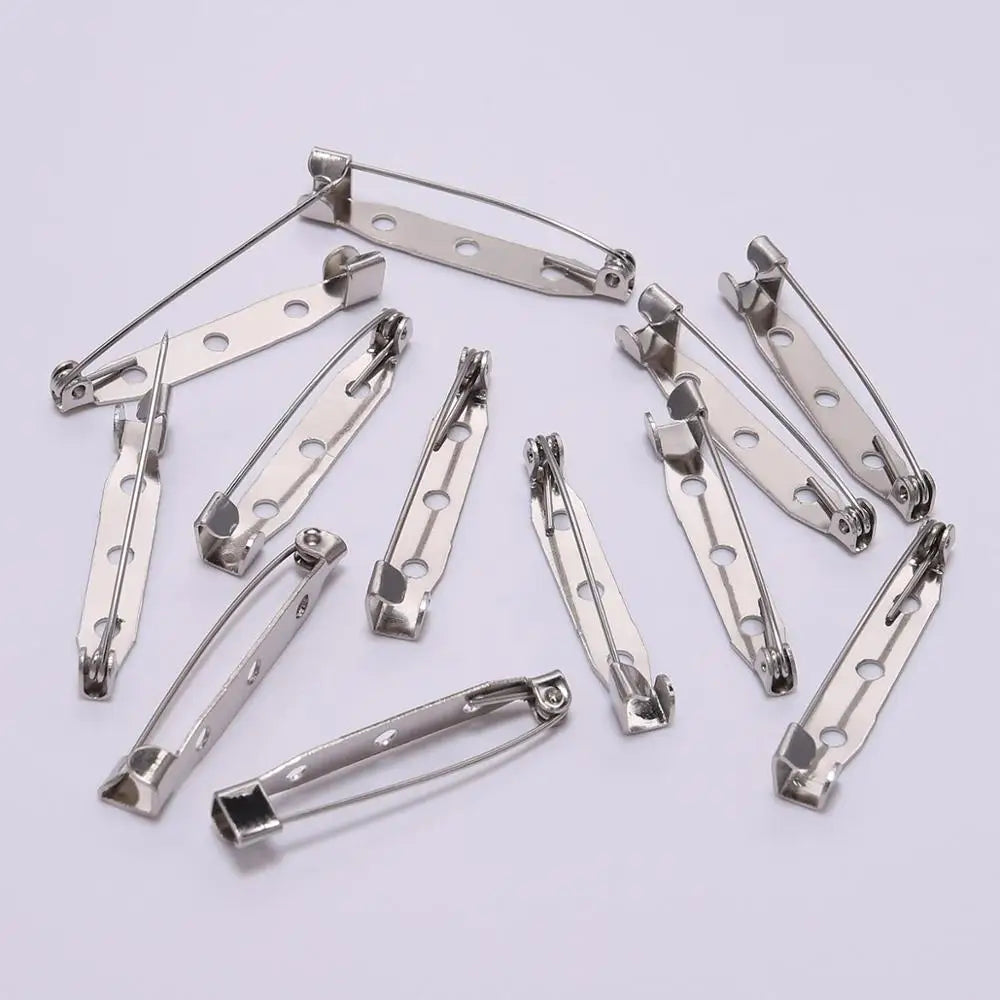 50pcs 15/20/25/30/35/40mm Brooch Clip Base Pins Brooch Pin Base Brooch Settings Blank Base For DIY Jewelry Making Supplies