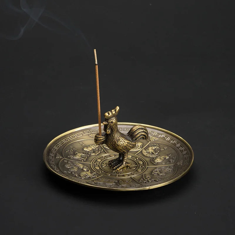 PINNY Metal Chinese Zodiac Incense Holder | Mini 12 Animals Stick Incense Base lifestyle view