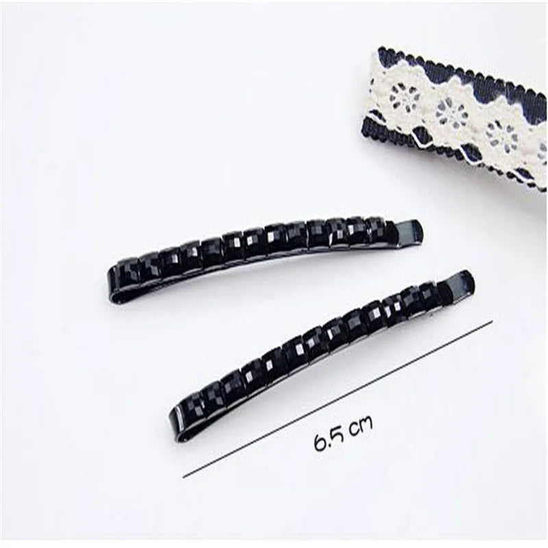 Women Hairpins Solid Black Color Hairgrips Hair Accessories Fashion Metal Barrettes Sh close-up view