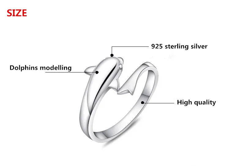 Dolphin Animal Platinum Plated Ladies Finger Rings