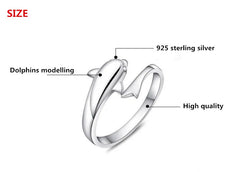 Dolphin Animal Platinum Plated Ladies Finger Rings