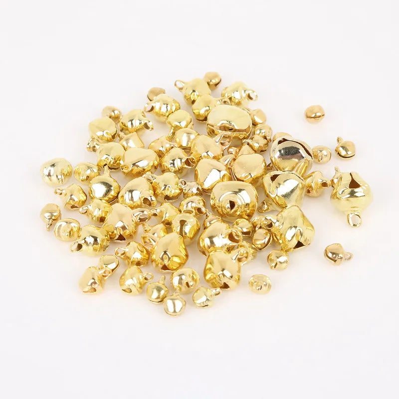 50-300Pcs Gold Jingle Bells Iron Pendants Hanging Christmas Tree Ornaments Christmas alternate view
