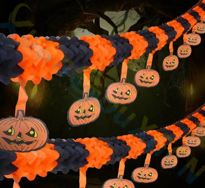 Halloween props Spider pumpkin ghost bats paper lifestyle view