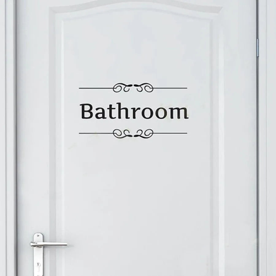 French Bathroom Toilet Sign Vinyl Sticker Decal | WC Entrance Sign Door Decal for Fran close-up view