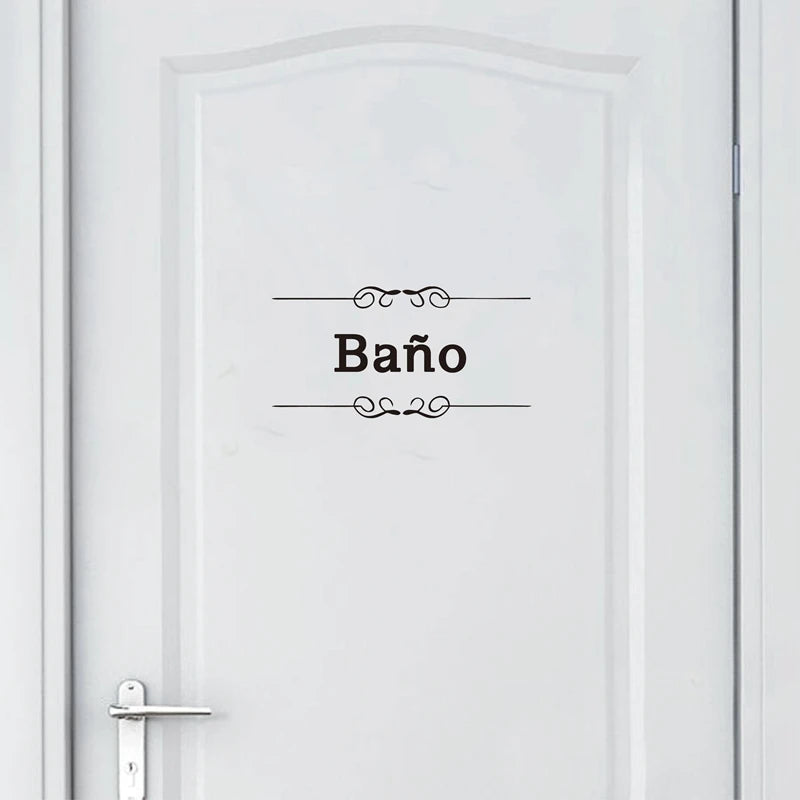 French Bathroom Toilet Sign Vinyl Sticker Decal | WC Entrance Sign Door Decal for Fra lifestyle view