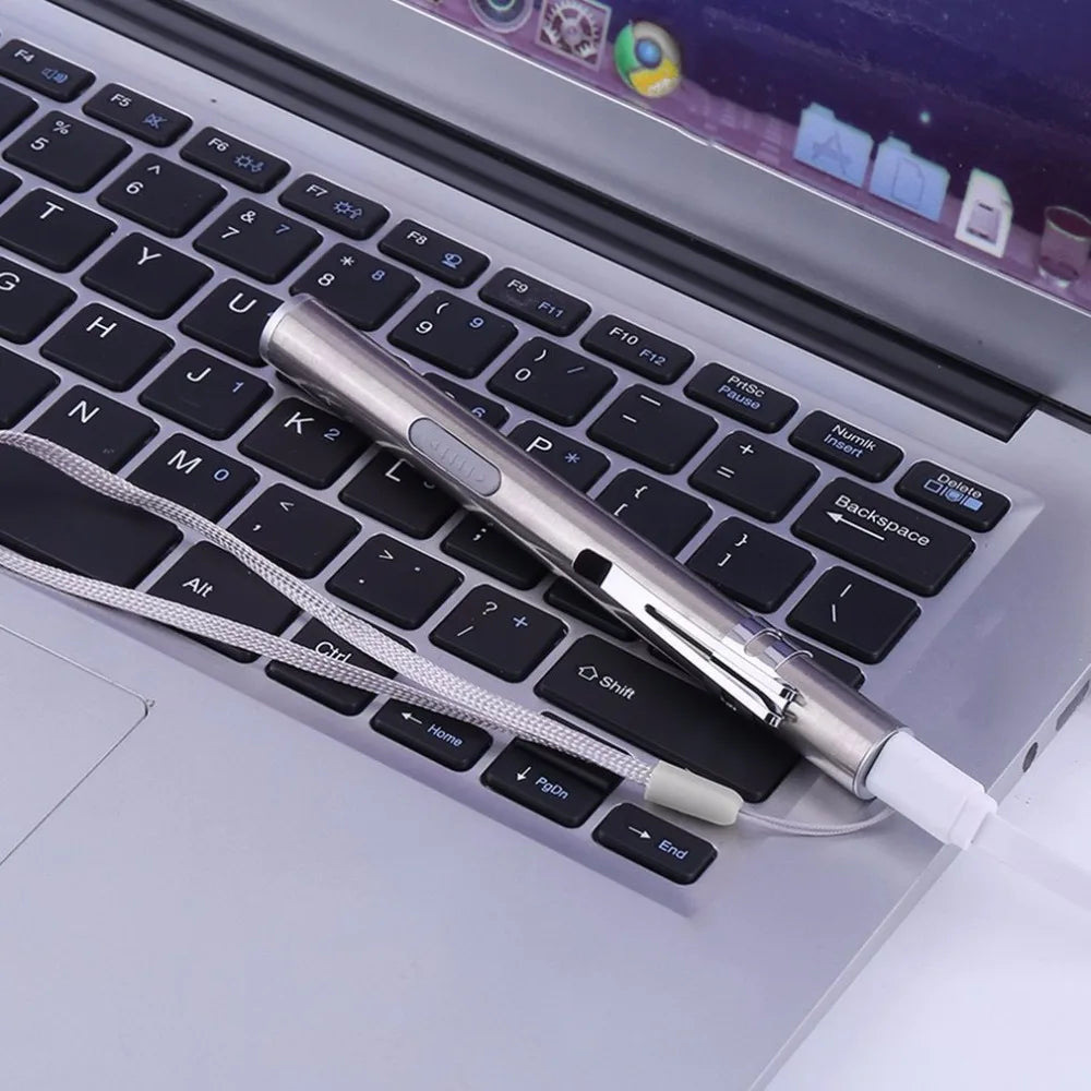 USB Rechargeable Pen Light | Medical Mini LED Flashlight with Clip lifestyle view