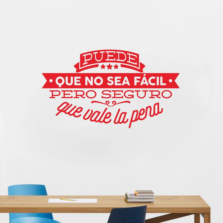 Spanish Inspiring Quote Wall Decals | Vinyl Sticker for Home Decor close-up view