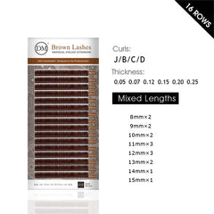 DeceMars Dark Brown Eyelash Extension JBCD Curl Mix Length | Auburn Individual Lashes alternate view