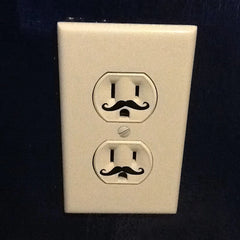Funny Light Switch Stickers | 12 Pack Mustache Outlet Decals
