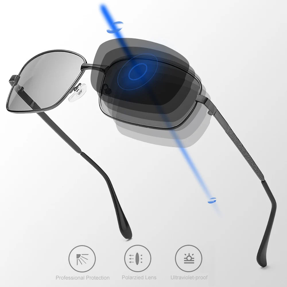 VIVIBEE Driving Rectangle Polarized Men Sunglasses Photochromic Fishing Women Car Driving UV400 Polarizing Male Sun Glasses