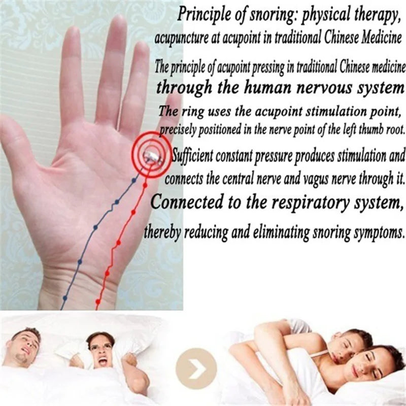 Breathleshades Acupressure Anti Snore Ring | Natural Snoring Relief Device lifestyle view