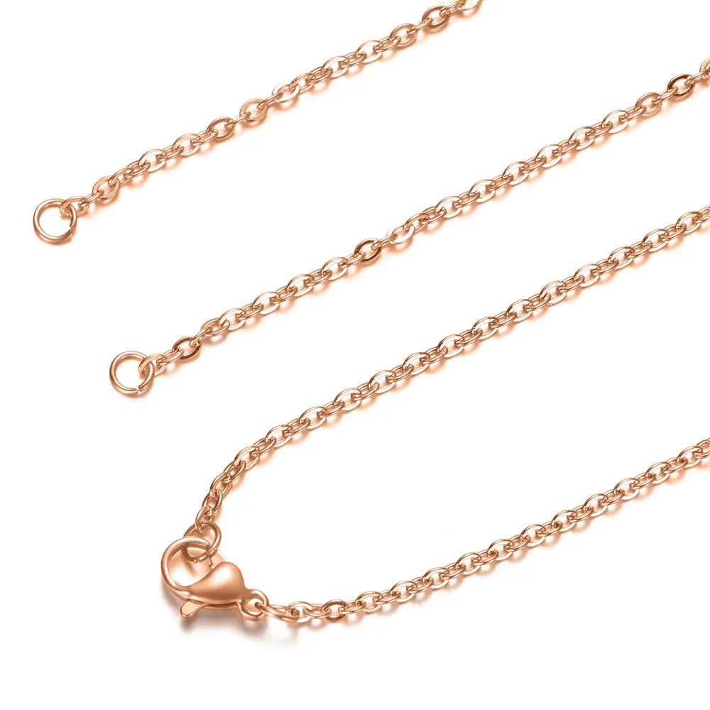 5pcs 2mm Cross Chain Necklaces for DIY Jewelry Making | 316 Stainless Steel Gold lifestyle view