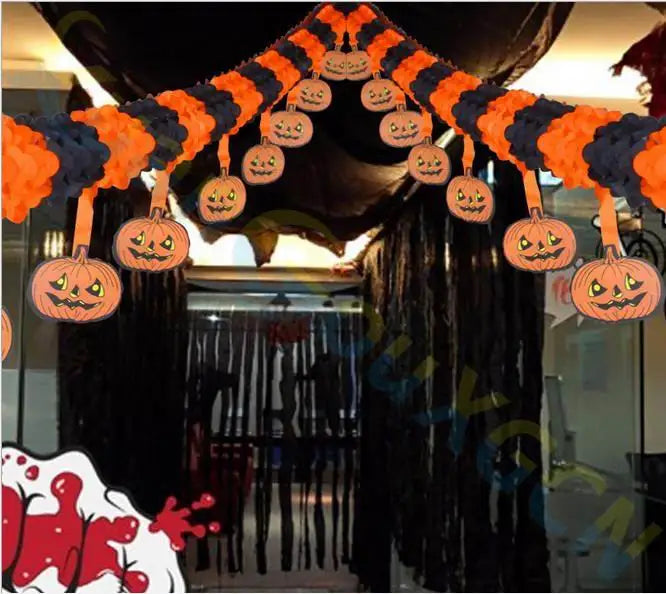 Halloween props Spider pumpkin ghost bats paper detail view