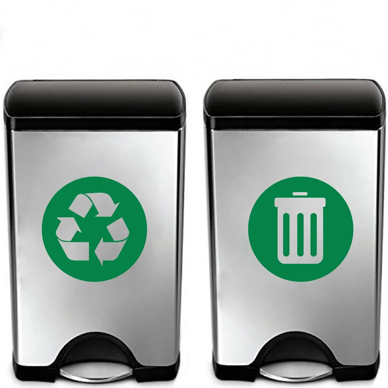 Recycle and Trash Sign Decal | Trash Can Vinyl Art Sticker Decoration