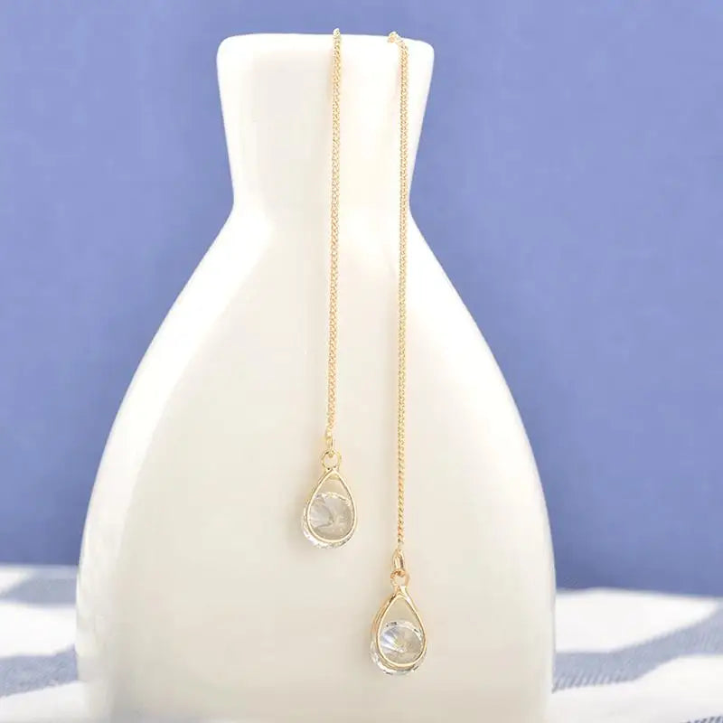 Silver Drop Tassel Earrings | Fashion Jewelry for Women lifestyle view