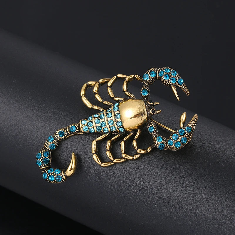 Fashion Jewelry Crystal Brooch Pin Scorpion Rhinestone Collar Brooches Dress Decoration Jewelry Brooches for Women