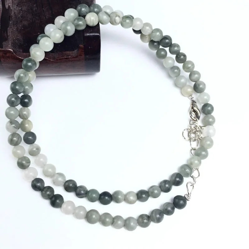 4mm Natural Stone Beaded Necklace and Bracelet Set | Tiger Eye Tourmaline Amazonite Agat detail view