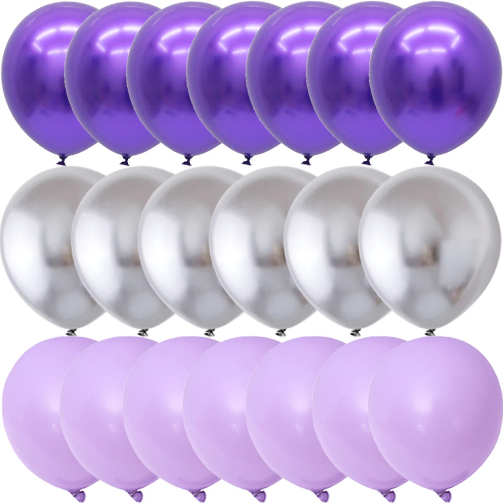 40PCS Silver White Purple Metal Latex Confetti detail view