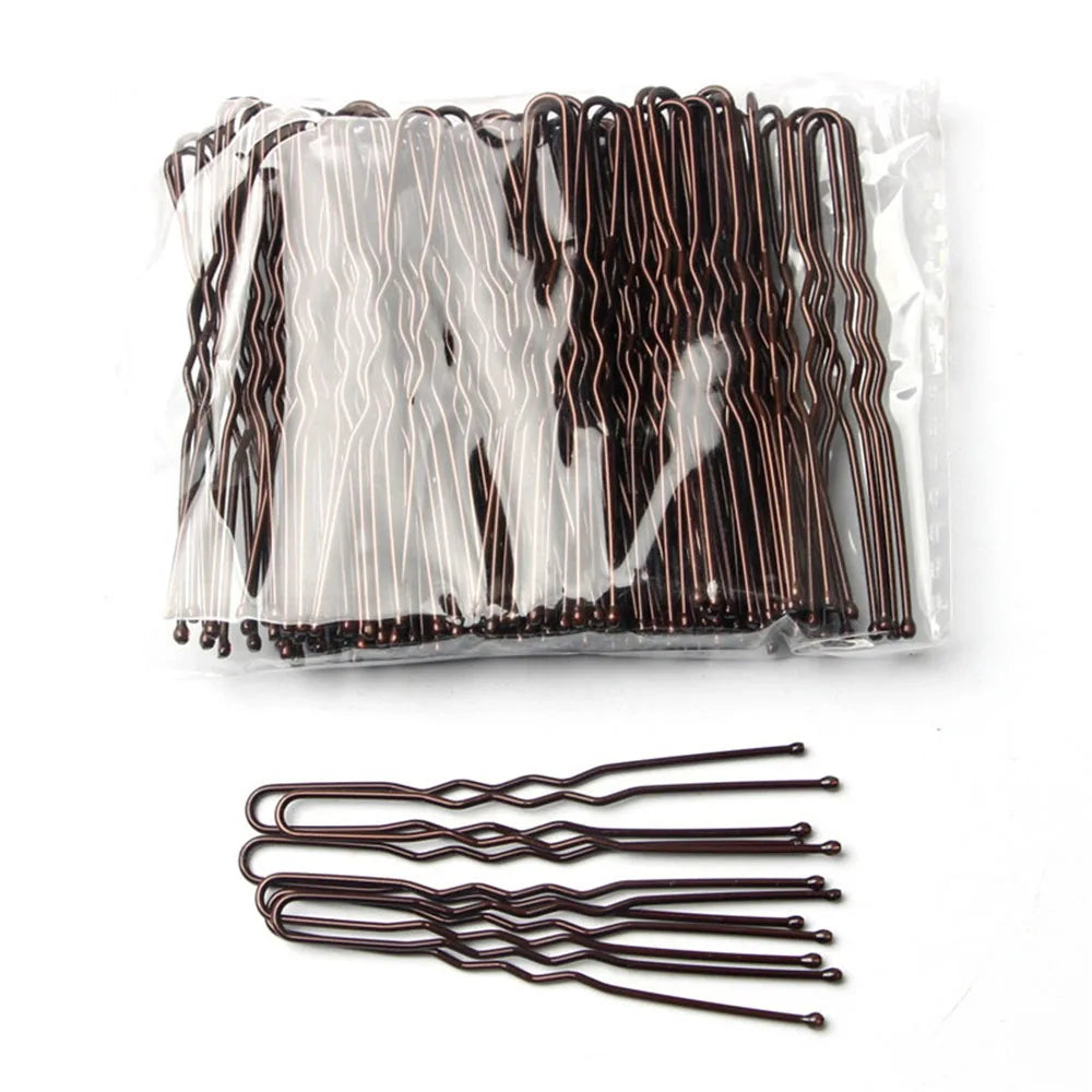 50 Pcs/Bag 6cm Hair Pins And Clips U Shaped Hairclip Bobby Pins For Women Girls Hairpi close-up view