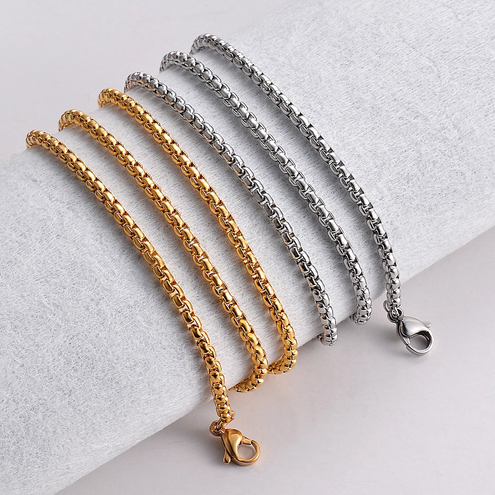 Stainless Steel Figaro Pearl Chain Necklace | Unisex Pendant Jewelry alternate view