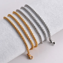 Stainless Steel Figaro Pearl Chain Necklace | Unisex Pendant Jewelry alternate view