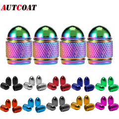 AUTCOAT Universal Car Wheel Tire Valve Stem Caps Aluminum for Bike Car Trucks Motorbike Bicycle Tyre