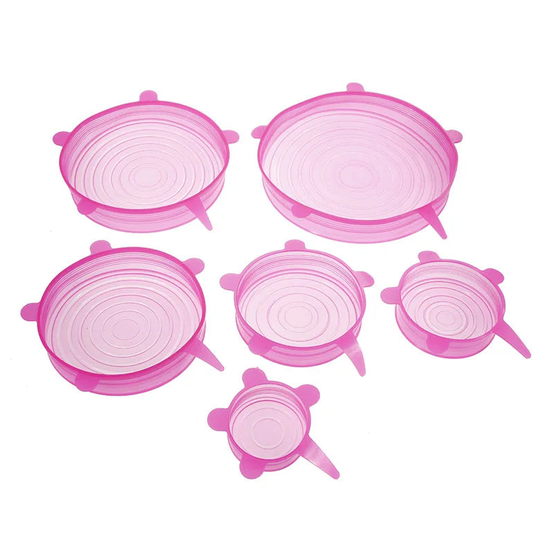 Universal Reusable Silicone Stretch Lids Food Wrap Silicone Cover for Cookware Bowl Pa close-up view