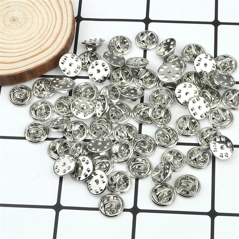 20 50 80 100pcs Colorful Metal Brooch Pin Back Squeeze Badge Holder Butterfly Clasp Clutch Care Cap For DIY Jewelry Making Craft
