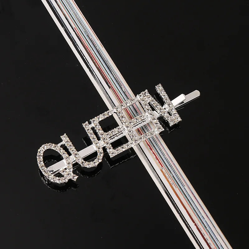 Simple Letter Rhinestone Hairpins Women Hair Clips Pins Barrettes Accessories For Women Girls Hair Hairclip Hairgrip Headdress