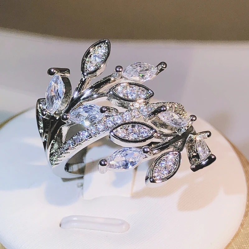 925 Silver Handmade Eternity Promise Crystal Ring AAA Cz Zircon Engagement Wedding Ba alternate view