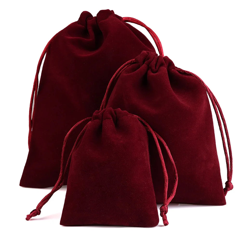 10pcs Drawstring Velvet Jewelry Gift Bags | Soft Plush Multi-Color Pouches for Weddin lifestyle view