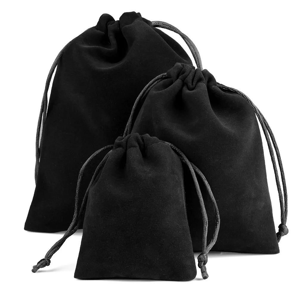 10pcs Drawstring Velvet Jewelry Gift Bags | Soft Plush Multi-Color Pouches for Wedd additional angle