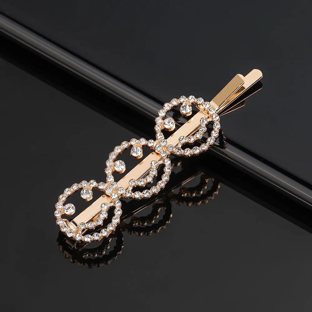 Simple Letter Rhinestone Hairpins Women Hair Clips Pins Barrettes Accessories For Wom alternate view