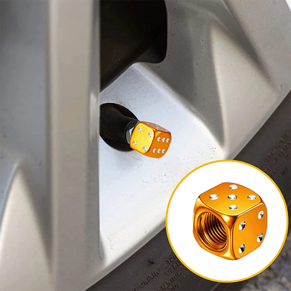 Aluminum Valve Stem Caps Set of 4 Car Bike Motorcycle additional angle