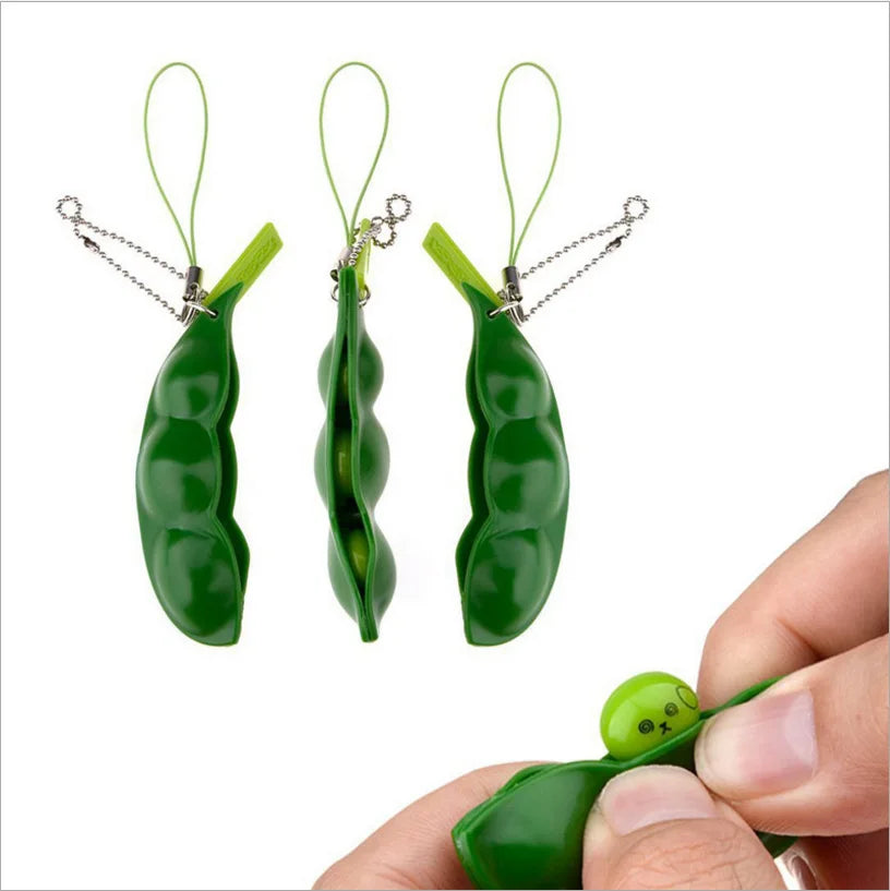Peapod Fidget Toy | Squishy Stress Relief Pea Pod close-up view