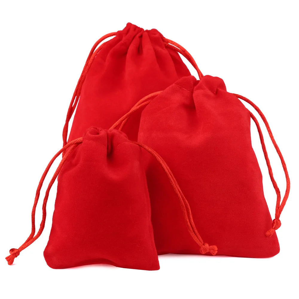 10pcs Drawstring Velvet Jewelry Gift Bags | Soft Plush Multi-Color Pouches for Weddin lifestyle view
