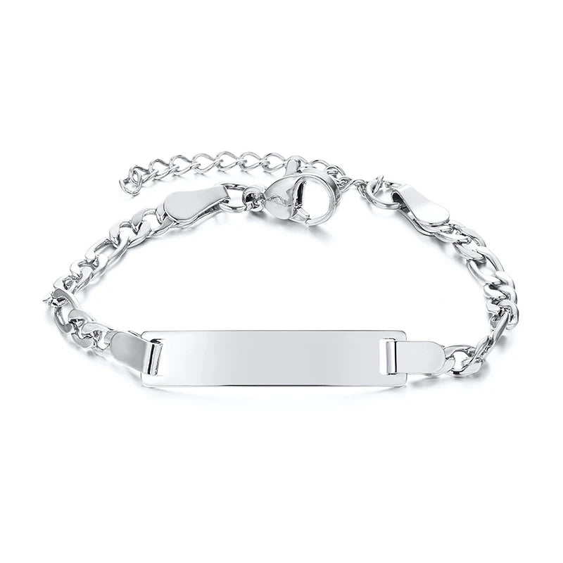 Kids Adjustable ID Bracelet | Custom Name Anti-Lost Stainless Steel Jewelry for Child alternate view