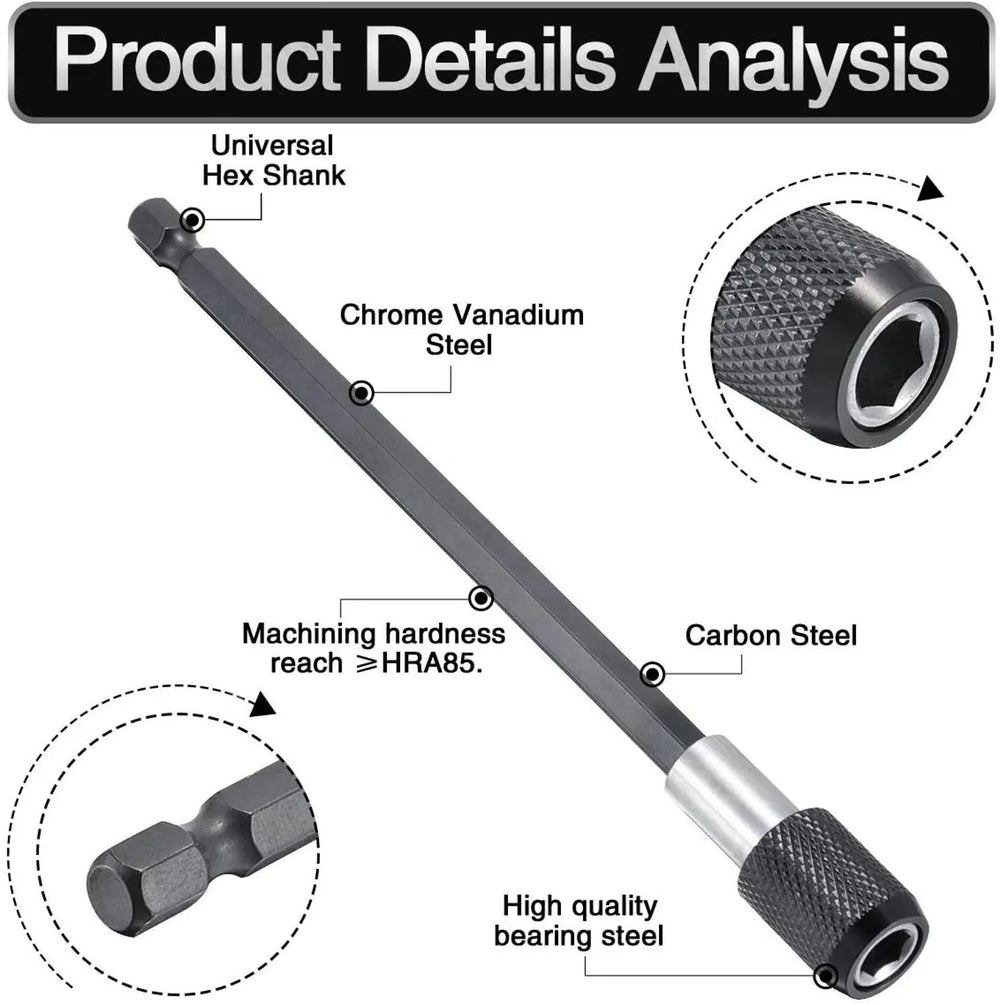 1/4 Inch Hex Shank Quick Release Screwdriver Bit Holder Extension Bar | 60mm 100mm 15 alternate view