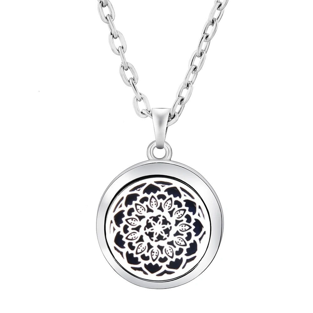 Heart-Shaped Aromatherapy Essential Oil Diffuser Necklace Stainless Steel High Qualit lifestyle view