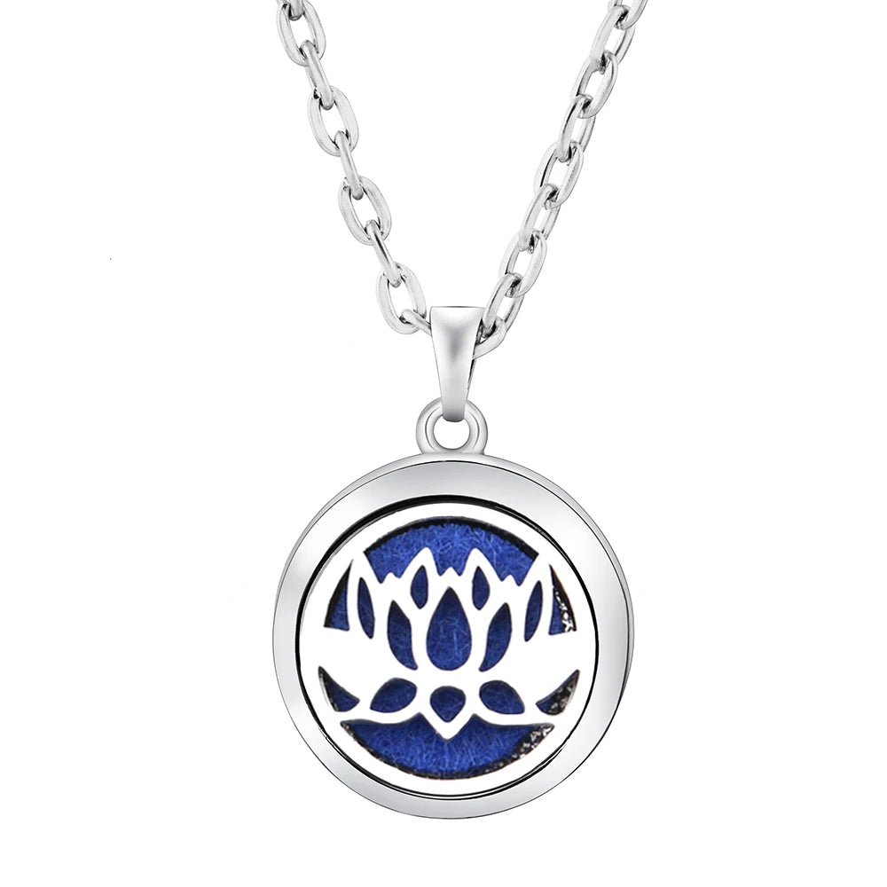 Heart-Shaped Aromatherapy Essential Oil Diffuser Necklace Stainless Steel High Quality close-up view