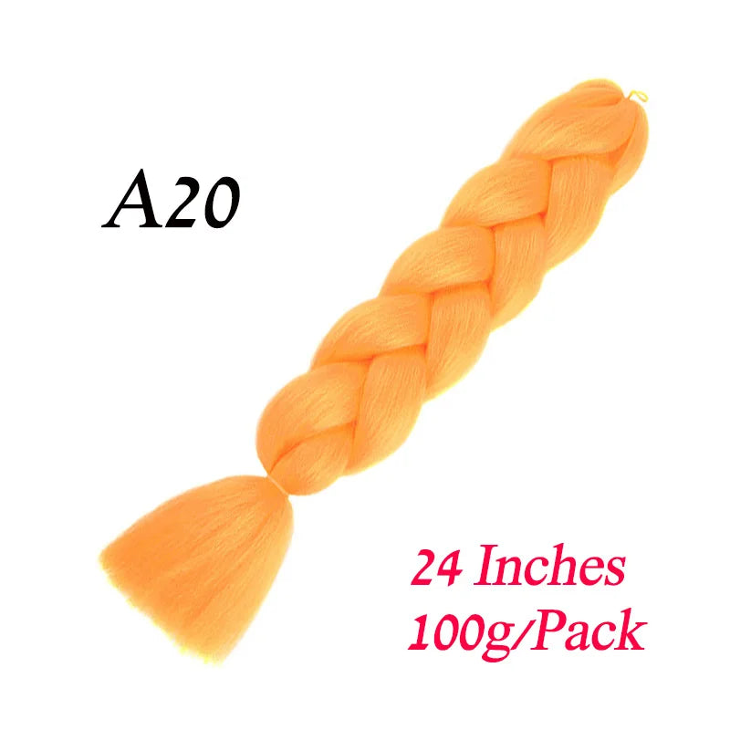 Lihui Pre Stretched Jumbo Braid Hair Extensions 24 inch | Kanekalon Synthetic Hair for close-up view