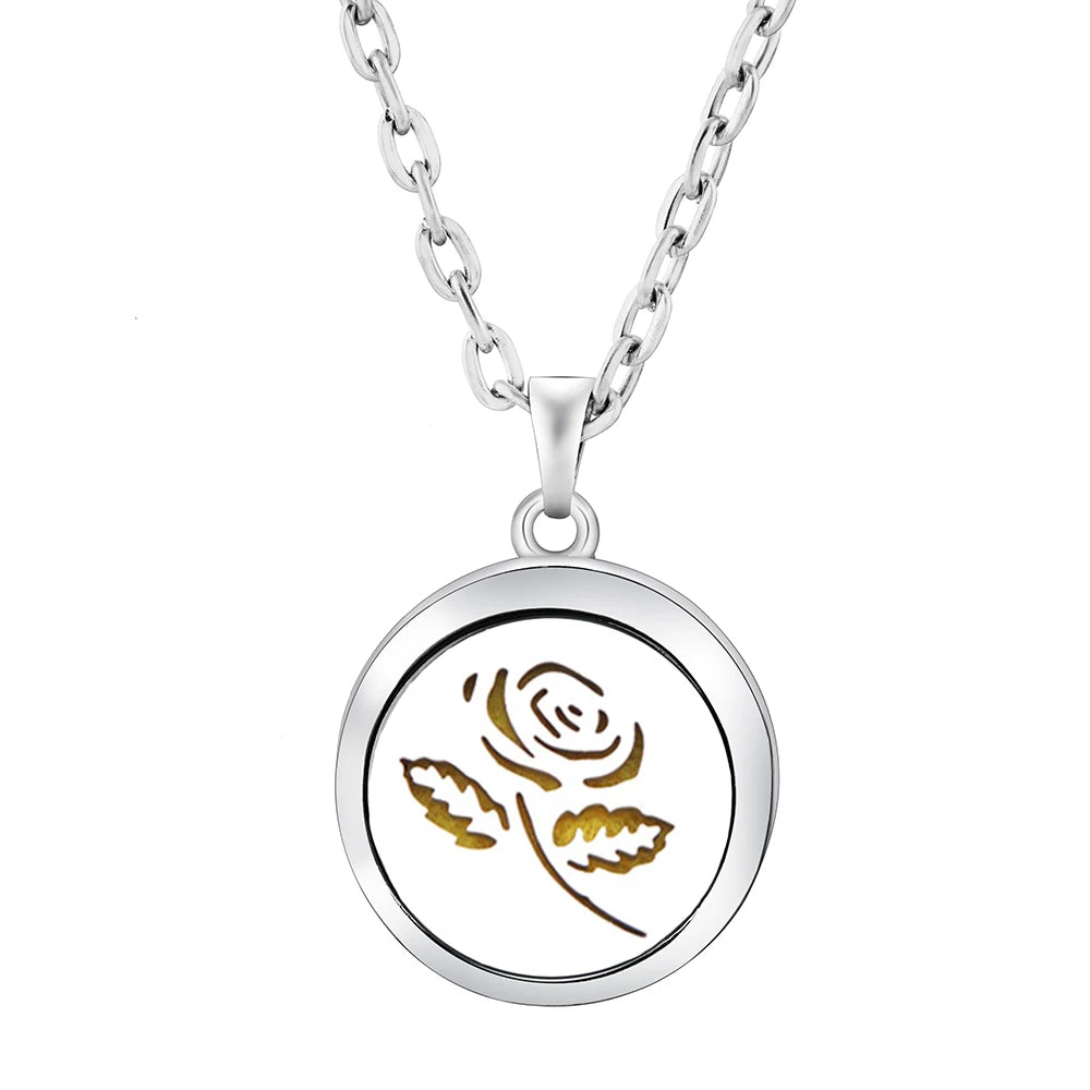 Heart-Shaped Aromatherapy Essential Oil Diffuser Necklace Stainless Steel High Qualit lifestyle view