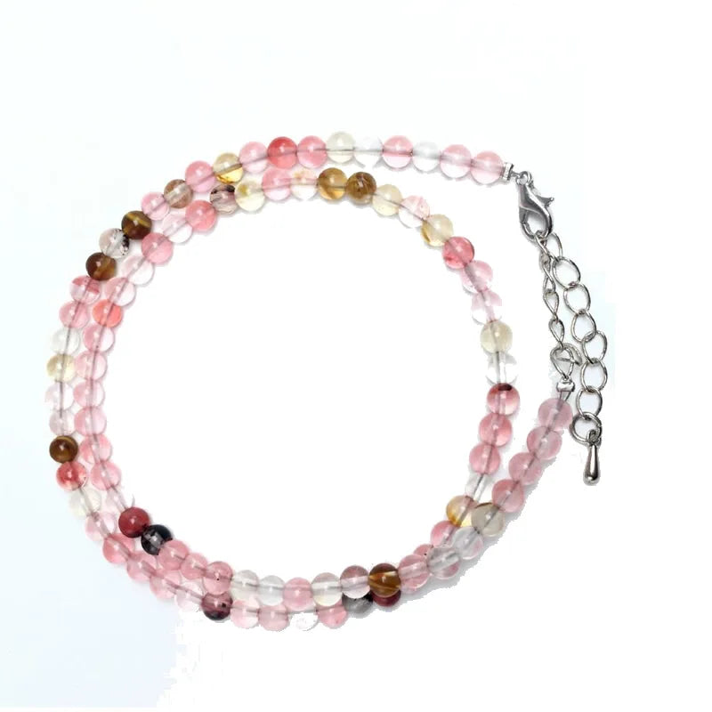 4mm Natural Stone Beaded Necklace and Bracelet Set | Tiger Eye Tourmaline Amazonite A alternate view