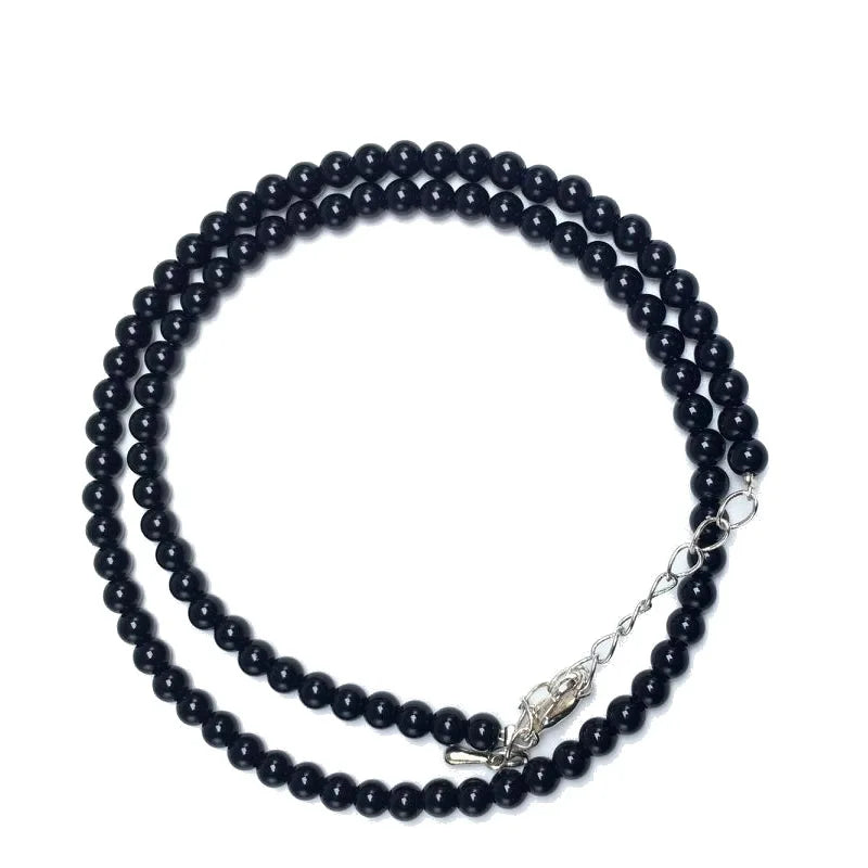 4mm Natural Stone Beaded Necklace and Bracelet Set | Tiger Eye Tourmaline Amazonite additional angle