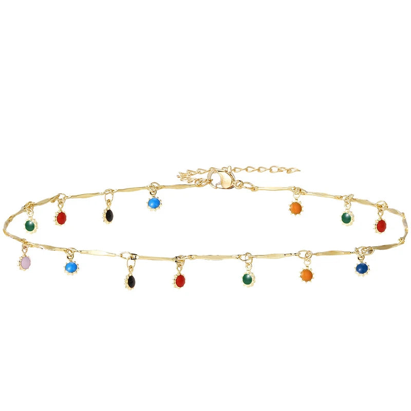 Fashion Simple Candy Color Tassel Necklace for Women Aesthetic All-match Pendant Jewe alternate view