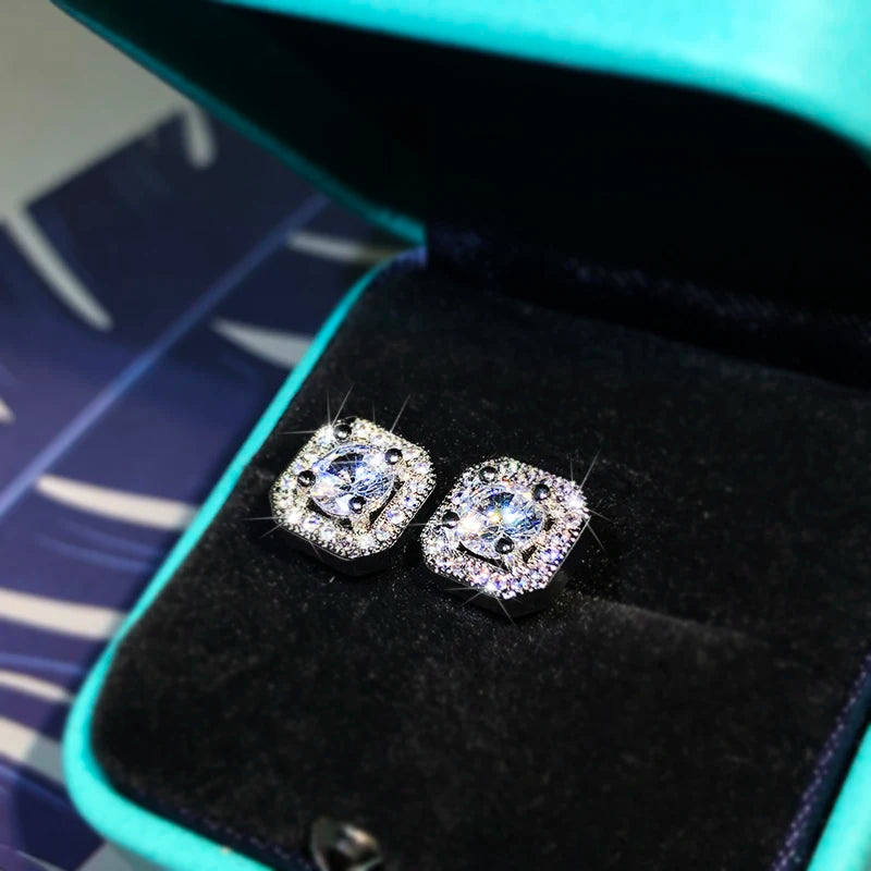 Luxury High Quality White Zircon Earrings 925 Sterling Silver Fashion Jewelry Ladies lifestyle view